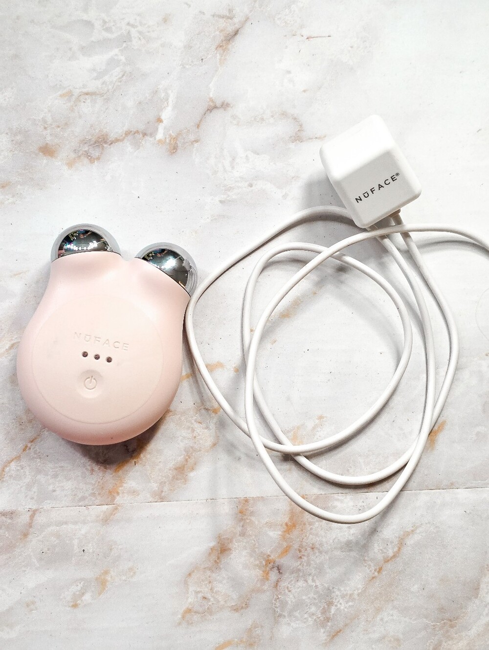 NuFACE MINI+ Smart Petite Facial Toning Device Petal Pink Microcurrent Tool
